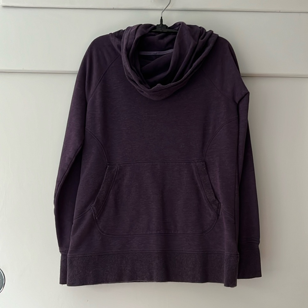 Euc Cowl neck sweatshirt dark purple heather ll.bean
